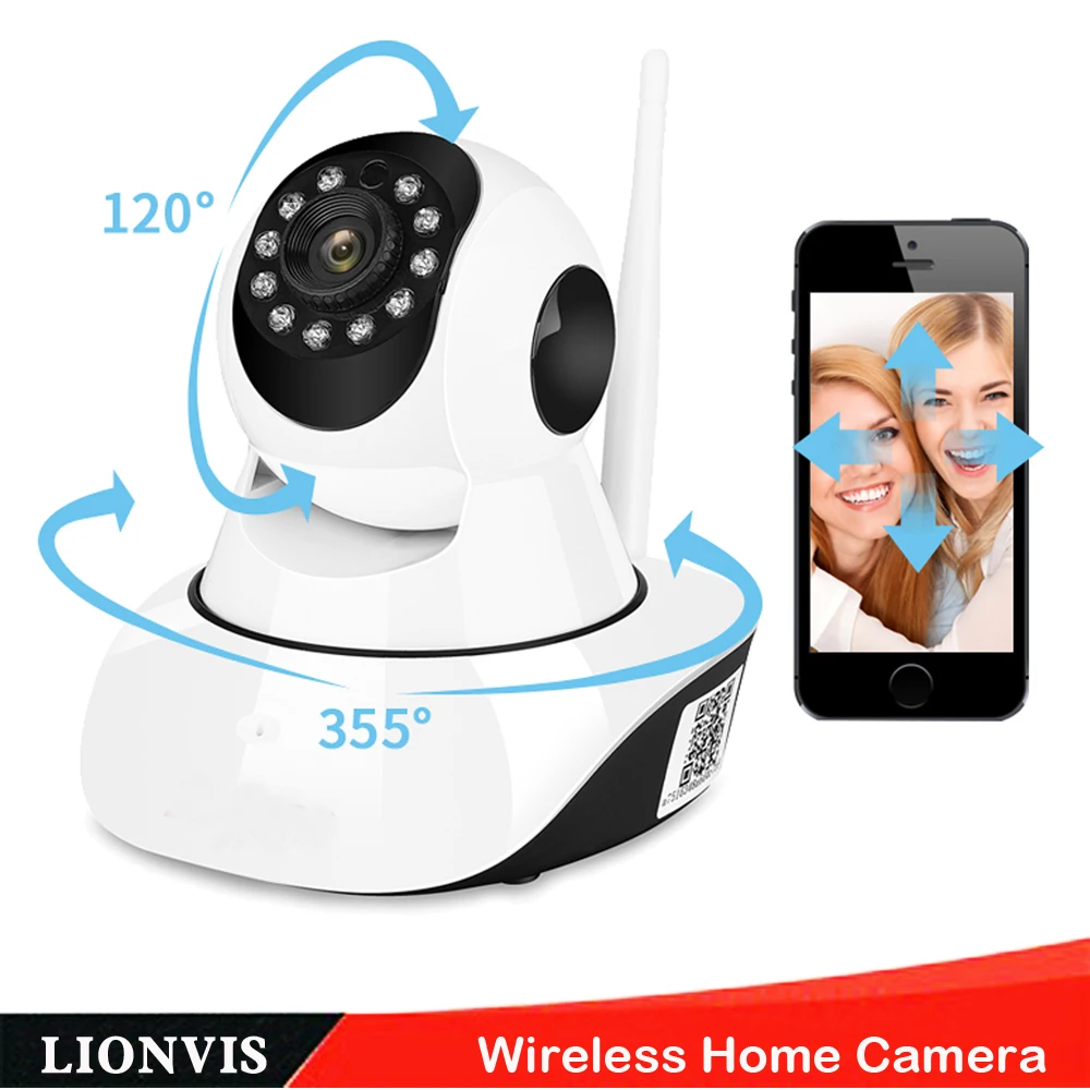 HD 720P Wireless IP Camera P2P Plug Play Pan/Tilt With Two Way Audio TF Card Record Night Vision Wifi Home Baby Monitor Camera neo coolcam hd 720p megapixel dome ip camera wifi pan tilt rotate p2p wireless support sd card ir night vision two way audio