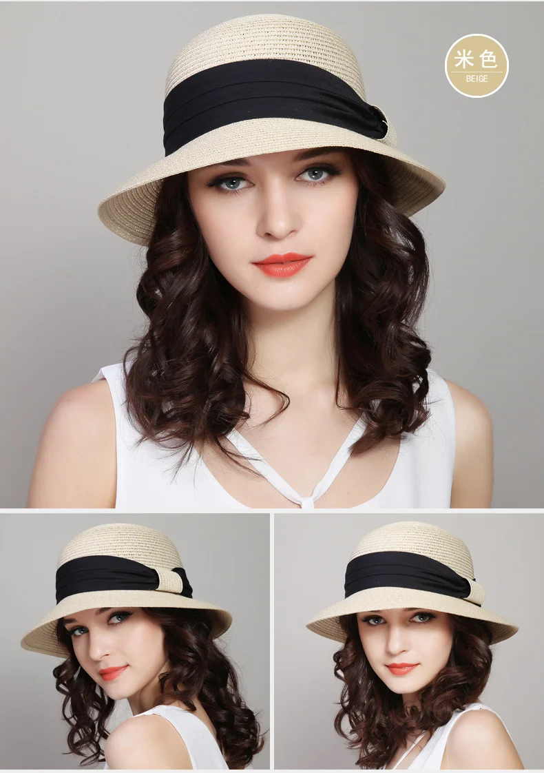 Новое поступление, женская летняя пляжная шляпа от солнца, складная соломенная шляпа для путешествий, Студенческая складная шляпа для путешествий, B-7842