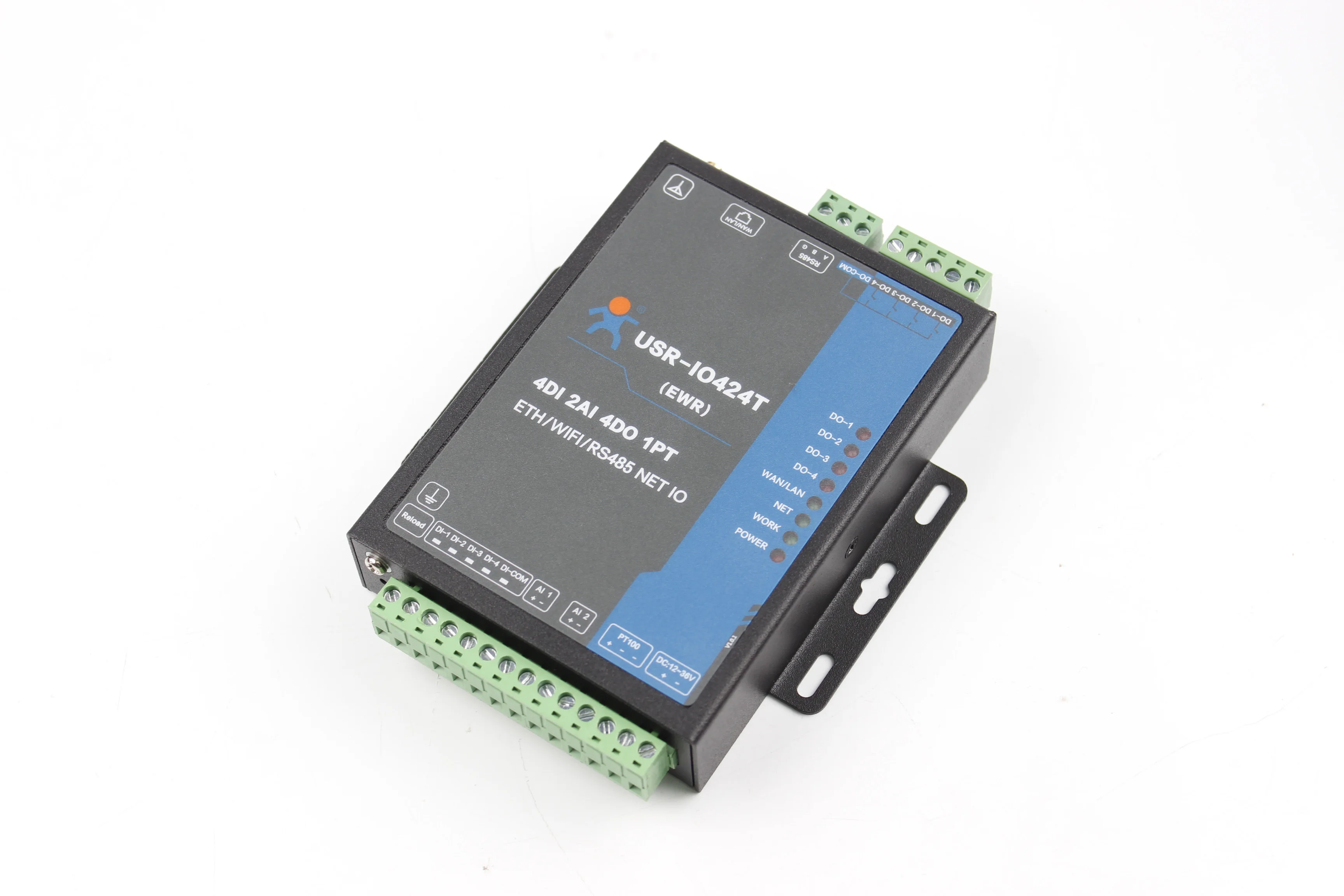 USR-IO424T-EWR 4-Weg 4 Kanal WIFI und Ethernet Netzwerk IO Controller Unterstützt 4 DI/4 TUN/2AI /1