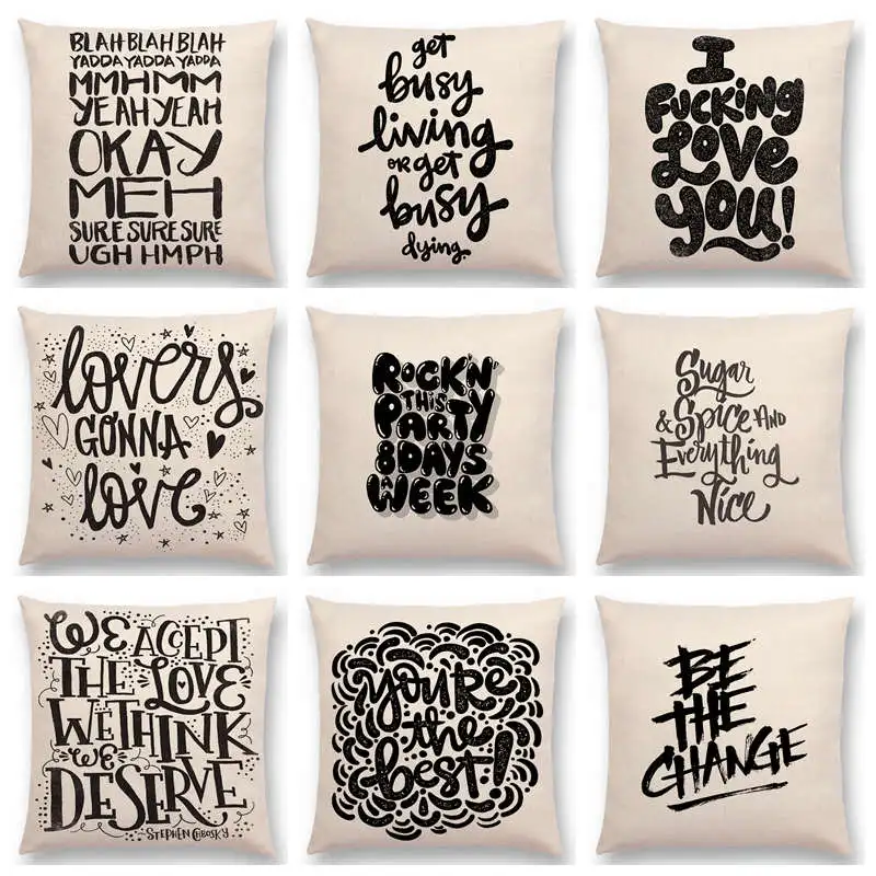 Black White Pattern Decorative Letters Fun Words Meaningful Saying Short Sentences Nice Mind