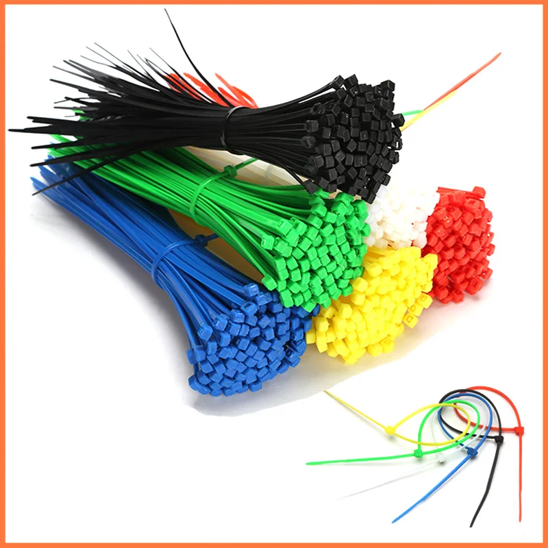 100pcs 4*150MM Mixed Color Plastic Cable Ties Strap Plastic Easy to
