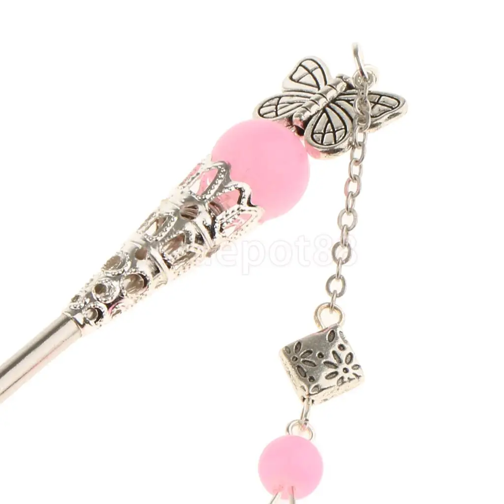 Handmade Chinese Girl Classic Butterfly Tassel Hairpin Headdress Hair Stick