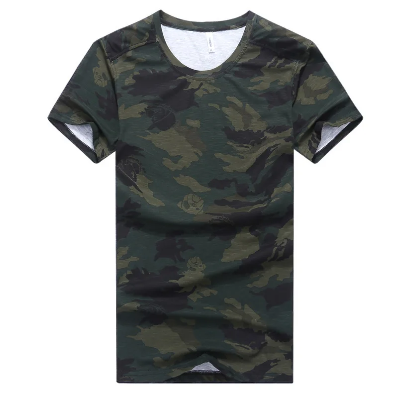 

9XL Men Sport Shirt Camouflage Short Sleeve T-shirt Sweatshirt Male Running Jogger Fitness Workout Athletic Shirt Sportswear