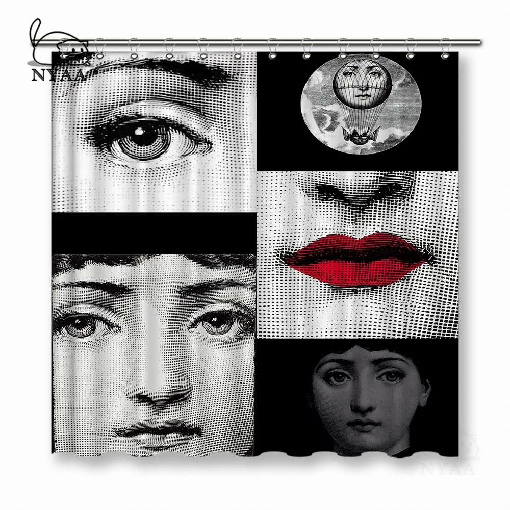 

NYAA Piero Fornasetti Shower Curtains Waterproof Polyester Fabric Bathroom Curtains For Home Decor
