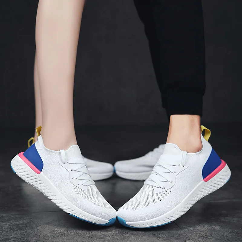 

breathable running shoes brand men sneakers women super light jogging sport shoes lovers footwear black white unisex athletic