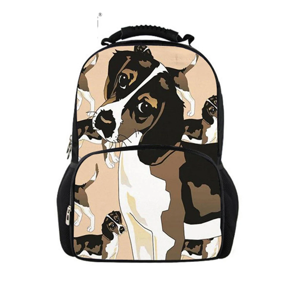 

customized Men Backpack Beagle Printed School Backpacks for Boys Student 18 Inch Rucksacks Male Travel Bags Mochilas Mujer 2019