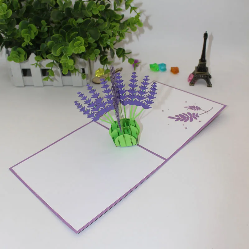 (10 шт./лот) бренд leiso 3D Pop Up Flower Tree праздничные открытки ручной работы Лавандовая