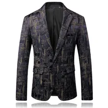 NEGIZBER осенний мужской модный брендовый Блейзер, повседневный приталенный Блейзер с принтом, мужские блейзеры, мужская куртка