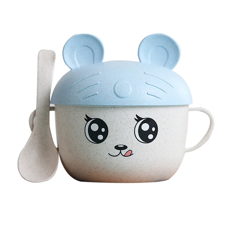 

2Pc/set Baby Dishes Baby Food Storage Cartoon Pattern Bowl Spoon Set For Kids Children Tableware Eco-friendly Baby Training Bowl