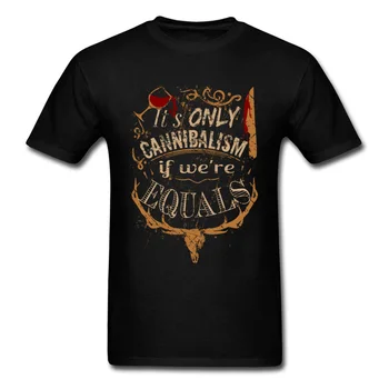 

It's Cannibalism If We're Equals T-shirt Men Black Tshirt Fighter T Shirt Letter Printed Clothes Cotton Fabric Tops Tees Retro