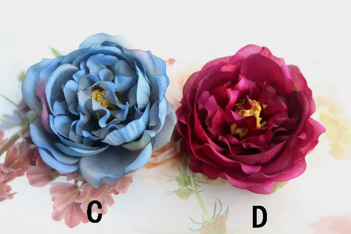 7 см Шелковый чай Роза Цветок голова Diy цветочные аксессуары для волос ремесло Шелковый цветок головы