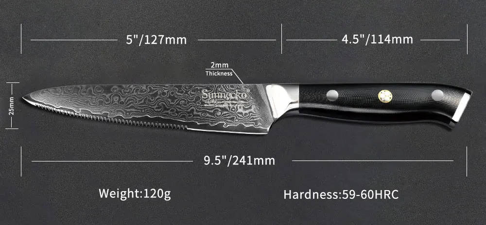 SUNNECKO шеф-повар Ножи 6x5 дюймов стейк Ножи Кухня Набор ножей японский Дамаск VG10 стальная бритва Sharp Cutter Инструменты G10 ручка