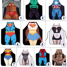 1 шт. креативный 3D смешной фартук супер герой Кухонный Фартук мужские и женские сексуальные фартуки вечерние фартуки для приготовления пищи фартук для взрослых