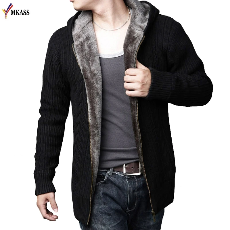 2018  Hot Mens Cardigan Sweater  Winter Thick Warm Sweater Men Wool Sweaters Cashmere Men
