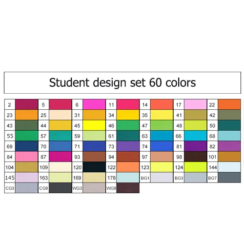 TouchFIVE 30/40/60/80 Цвета маркер для рисования ручка двойной головой художественный эскиз жирной рисования аниме кисть товары для рукоделия - Цвет: 60 Student Set T5S