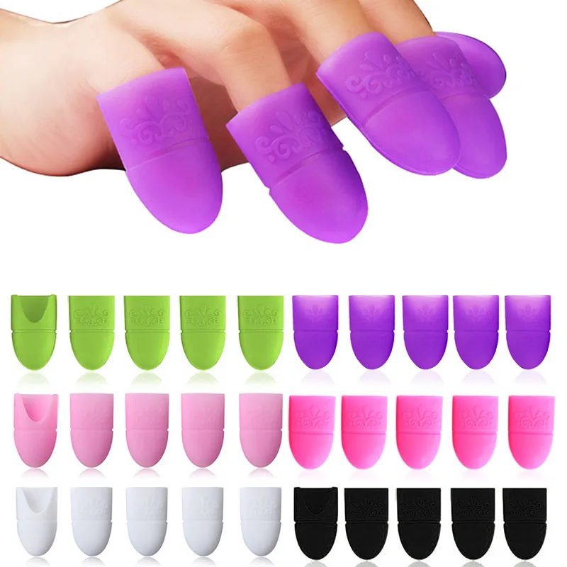 

5 Pcs Nail Art Soak Off Cap Clip Elastic Silicone Tips UV Gel Polish Remover Wrap Reuseable Manicure Nails Cleaning Tool Drop Sh