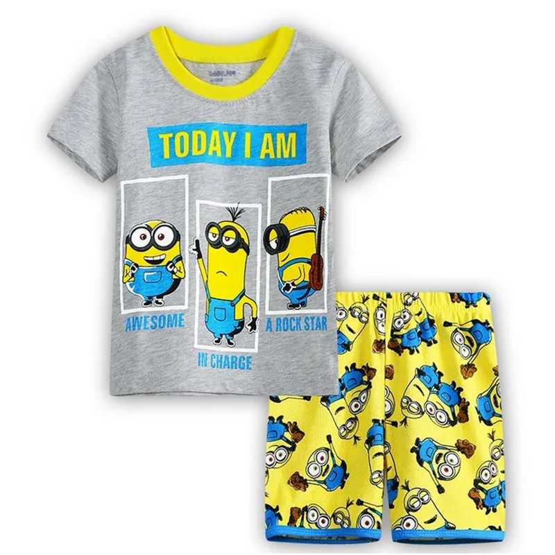 

Baby Minions Pajamas Suits Toddler Kid Boys Pyjamas Girls Cartoon Sleepwear Nightwear Clothing Set Soft Cotton Children Clothing