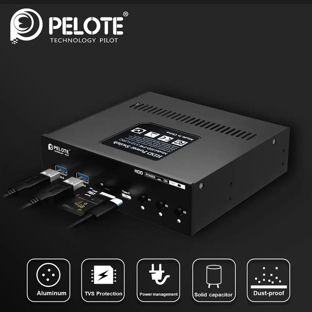 Многофункциональный переключатель питания для жесткого диска SSD типа C + 2 USB 3 0