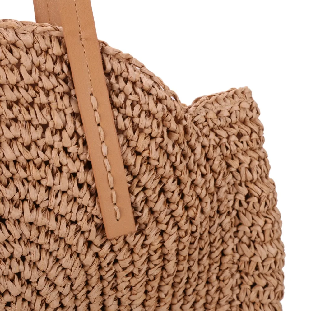 Летняя Соломенная пляжная сумка круглая женская сумка на плечо Сумочка богемная дорожная сумка для покупок женская сумка-тоут винтажные сумки бамбуковая сумка