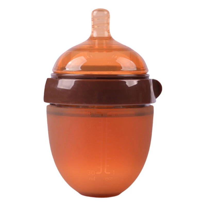 Baby Bottle Nano Silver Silicone Wide Caliber With Handle Straw Baby Feeding Bottle Maternal And Child Supplies Food Feeder Tool