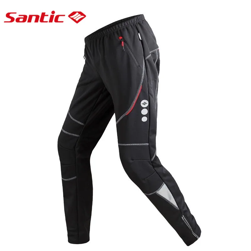 

Santic Men Winter Windproof Outdoor Cycling Long Pants Fleece Thermal Sportswear Men MTB Bike Bicycle Sport Breathable Pants