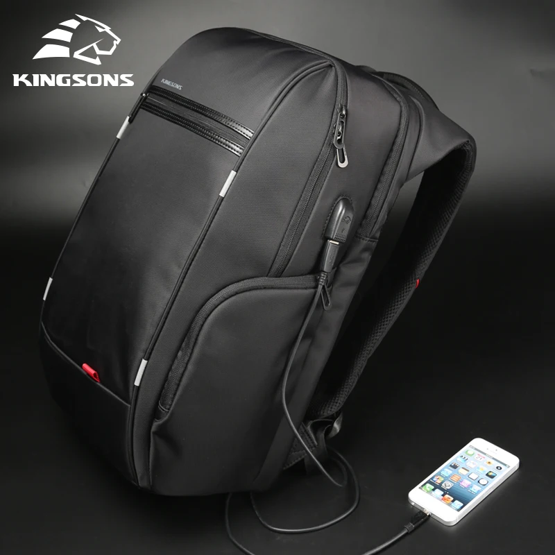 Рюкзак Kingsons мужской для ноутбука 13 '✕'' 17 '' с USB зарядкой