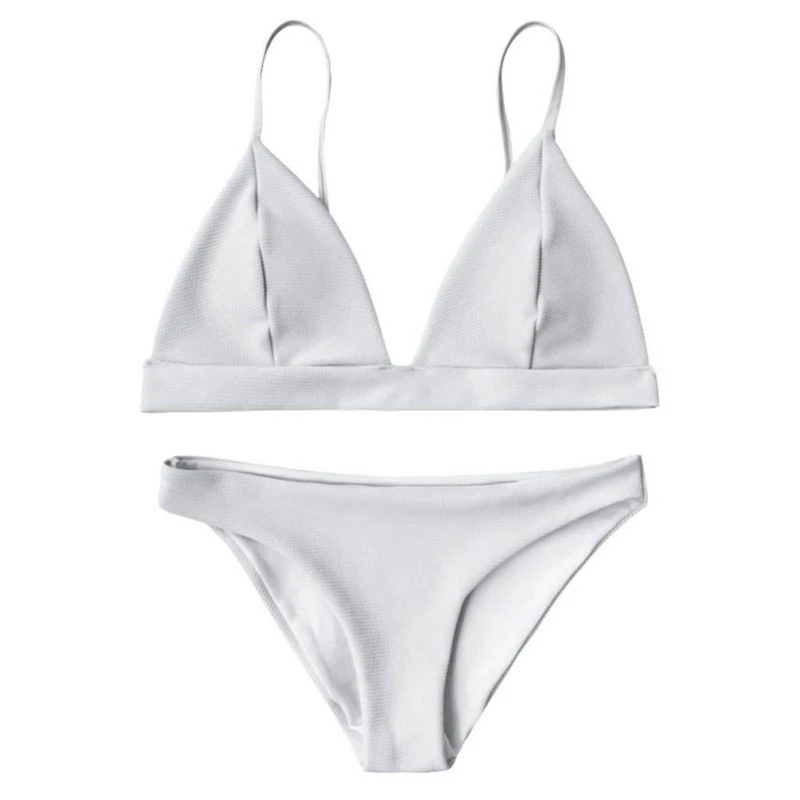 Balight Push Up Brazilian Bikini Set Women 3 Color Vintage Swimwear Brazilian low-rise solid color bikini split swimsuit