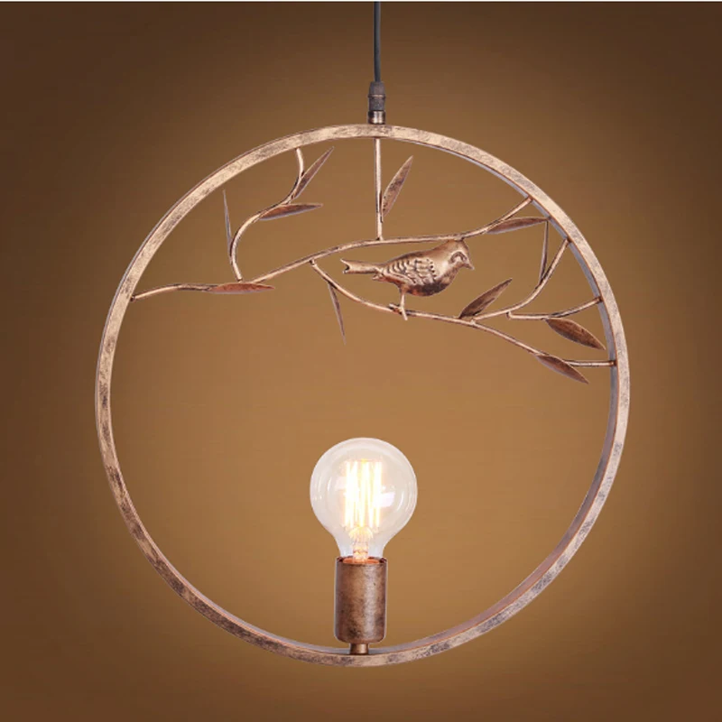 

Retro industrial style chandeliers loft creative personality living room dining room bar bird iron chandeliers single head lamps