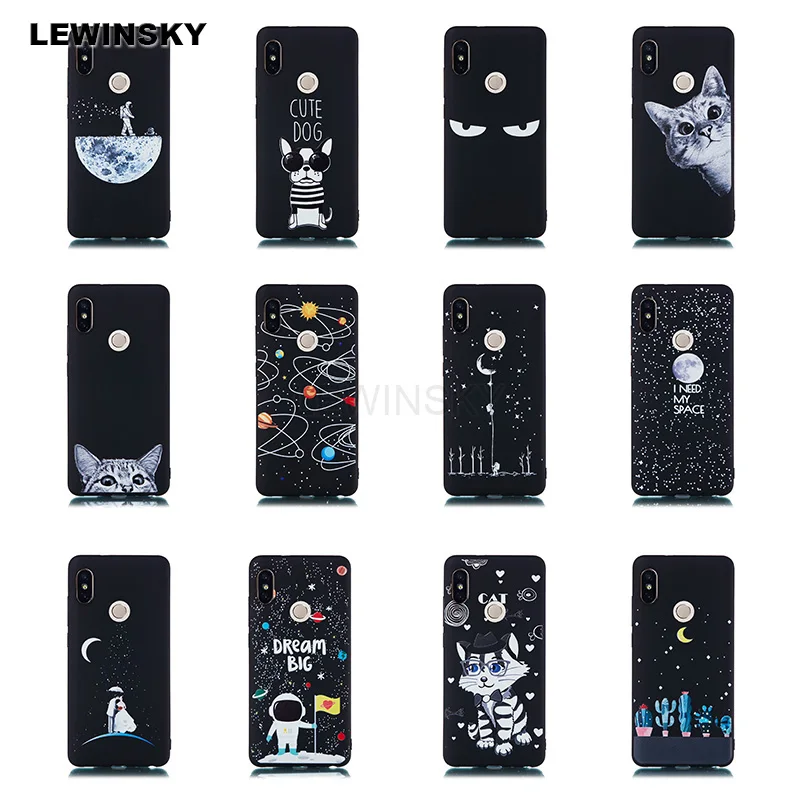 

Cute Silicone Case For Xiaomi Pocophone F1 Mi A2 lite 8 Pro A1 Redmi 6A 5A S2 5 Plus Note 5 6 pro Case Matte Back Cover Painted