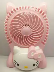 Новый Дизайн рисунок «Hello Kitty» USB мультфильм воздуха Охлаждающий вентилятор Перезаряжаемые Творческий 2 передач Breeze мини Портативный