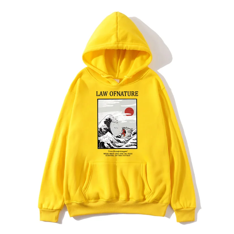 

Japanese embroidery funny cat wave print fleece hoodie 2019 winter Japanese style hip hop casual sweatshirt ladies