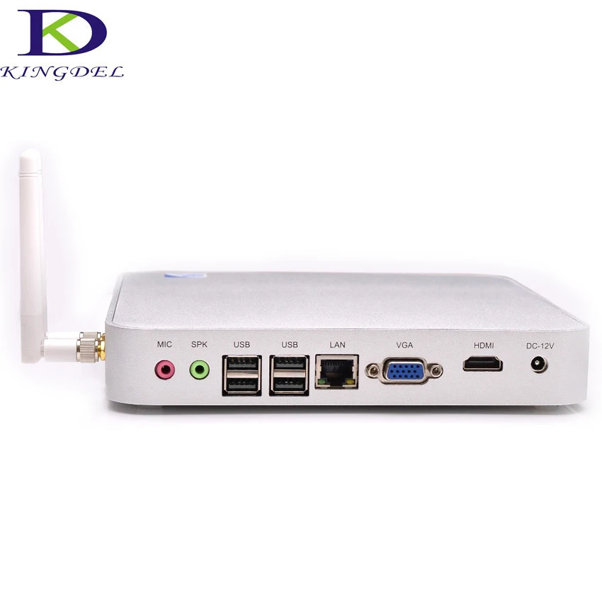 Fanless Intel Celeron 1037U Dual Core 1 8Ghz Thin Client Mini Computer PC 4G DDR3 128G
