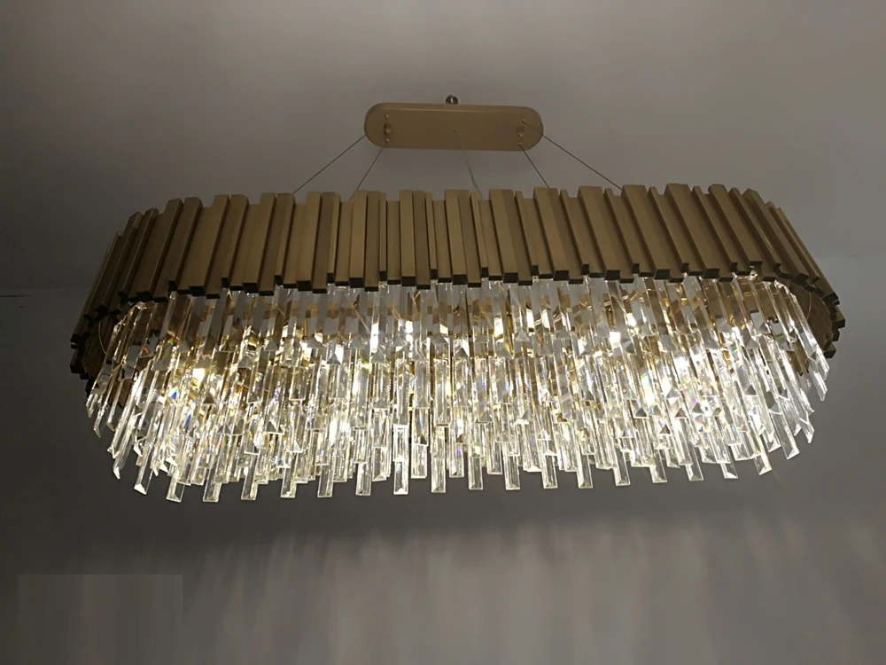 Новая роскошная хрустальная люстра, современное освещение для гостиной, столовой, Золотой Кристалл, kroonluchter светодиодный светильник