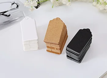 

100PCS String Flower Head Tag Blank Gift Tag+ hemp rope Packaging Wedding Birthday Party Decorations custom Kraft paper card