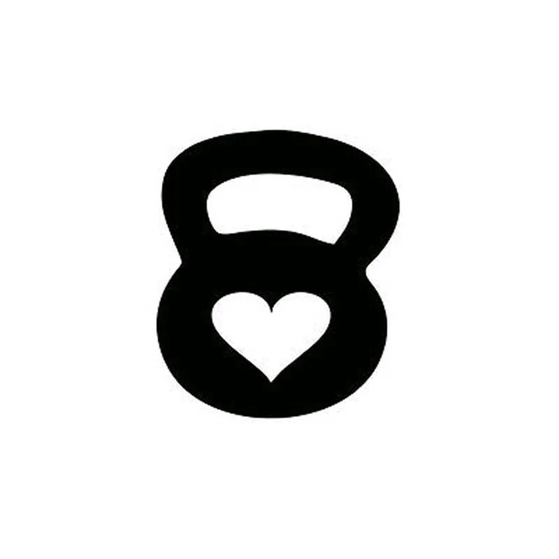 

15X12CM LOVE Kettlebell 8 Modeling Lovely Car-styling Car Sticker Vinyl Decal Black/Silver S8-0307
