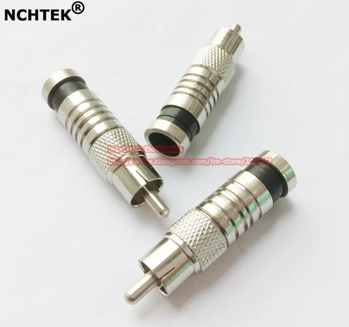NCHTEK RG6 RCA компрессионные разъемы для кабеля видеонаблюдения Видео Аудио кабель