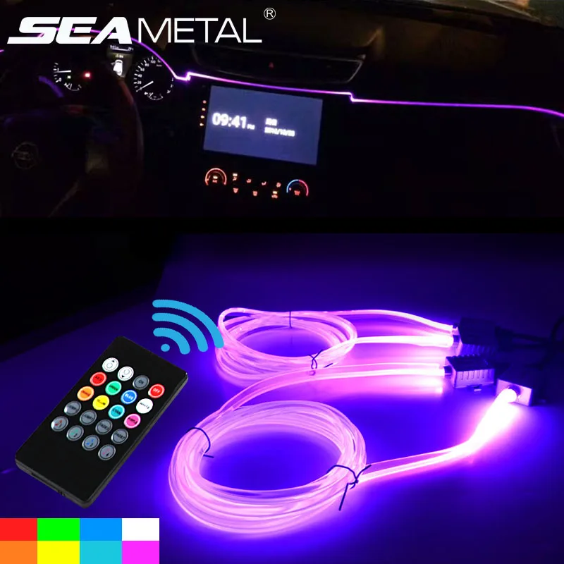 4m font b Car b font font b Interior b font Moulding Strip Flexible RGB LED