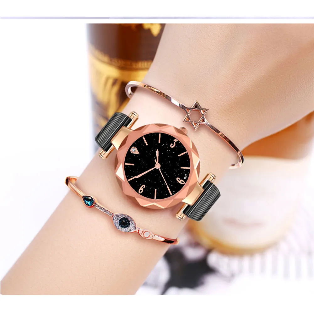 Luxury women's fashion mesh belt watch Fashion Woman Design Stainless