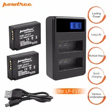 2Pcs LPE17 LP E17 LP-E17 Battery+LCD USB Dual Charger for Canon EOS 200D M3 M6 750D 760D T6i T6s 800D 8000D Kiss X8i Cameras L10 5 pack lp e17 lpe17 lp e17 rechargeable batteries 1040mah for canon for eos m3 m5 750d 760d t6i t6s 800d 8000d kiss x8i