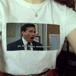Модная летняя футболка YF с надписью «Oh God No Unisex The Office tv Shows», забавная футболка, модная футболка Meme