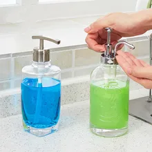 Прозрачный стеклянный диспенсер для мыла, шампунь, дезинфицирующее средство для рук, бутылка для хранения жидкого лосьона для ванной комнаты, пресс-бутылка mx6061629