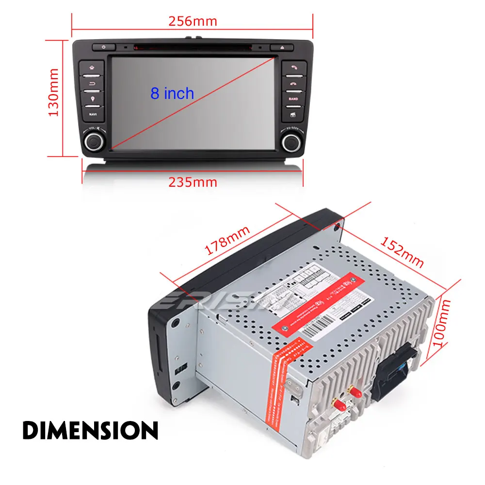 Sale Erisin ES4826s 8 inch car dvd player android 9.0 2G RAM PX30 DAB OBD WIFI 3G for SKODA OCTAVIA 5