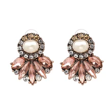 Новое поступление тренд массивные ювелирные изделия цветок кристалл Роскошные Пуссеты Серьги серьги с камнями-опалами для подарка Цена от производителя