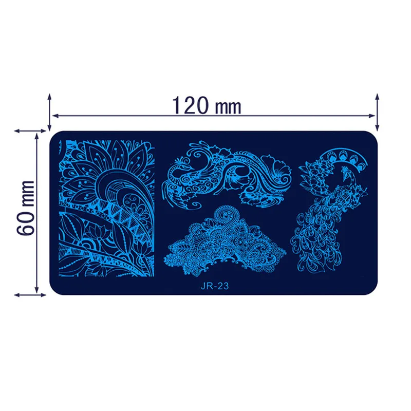 1x2018 дизайн ногтей шаблон 12*6 см металлический шаблон Konad Лак геометрические конструкции дизайн ногтей штамп изображения пластины трафарет JR01-30