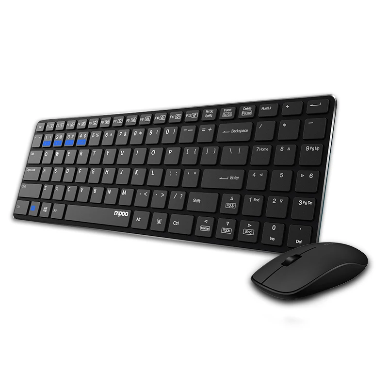 Rapoo 9300P 4.9mm Ultra Slim Portable Mute Wireless Keyboard and Mouse Combo Russian Buyer with fr