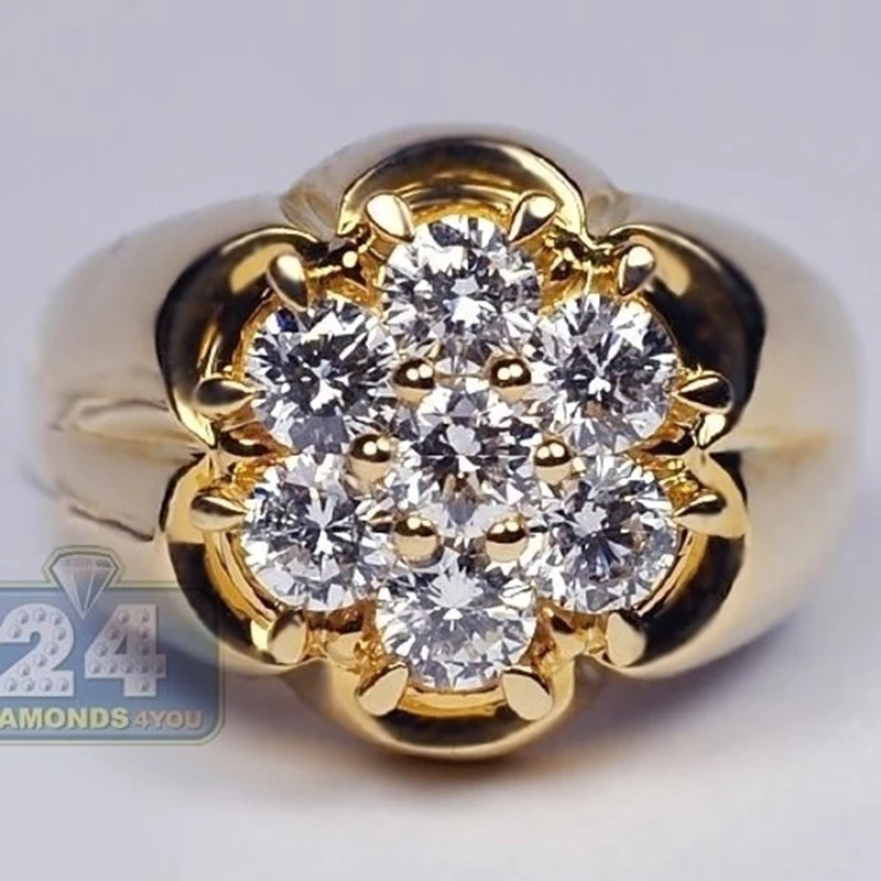 

Big Discount Gold Color Dazzling Flower Shape Finger Ring CZ Zircon Woman Girl Delicate Crystal Wedding Engagement Rings Z5M284