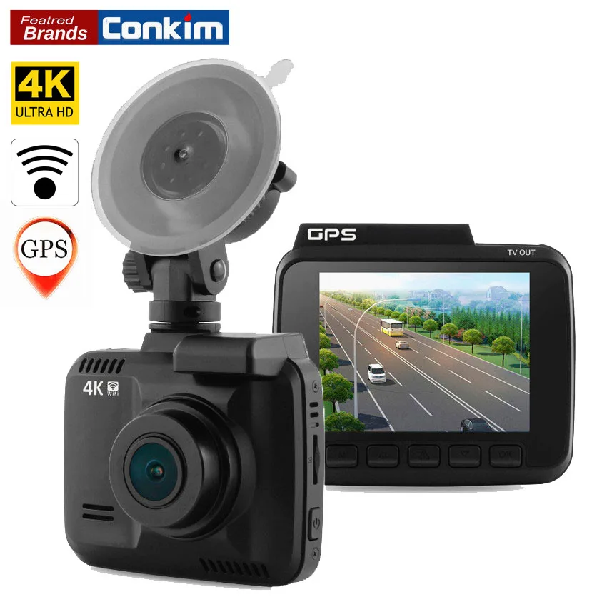 Conkim Dash Cam font b Camera b font GPS Wifi DVR Car Camcorder 4K 2880x2160P Night