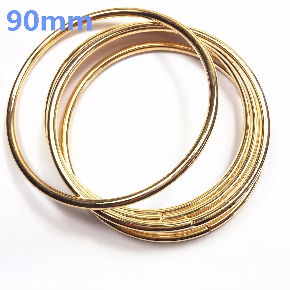 14-  90mm O rose gold Ring Openable Keyring Leather Bag Belt Strap Dog Chain Buckle Snap Clasp Clip Trigger Accessories DIY