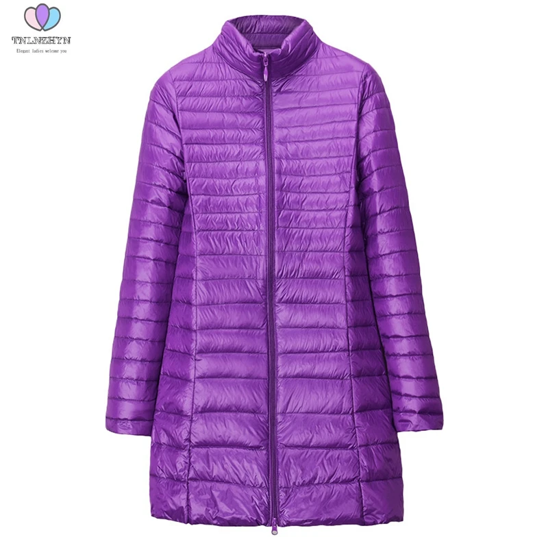 

2019 Plus size 7XL Women Light Down Jacket High-end Fashion Winter White Duck Down Jacket Casual Outerwear Long Warm Jacket Coat