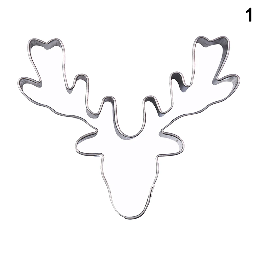 

Cake Cookie Mould Cutter Deer Head Reindeer Stainless Steel DIY Fondant Kitchen Mold 899